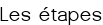 Les étapes