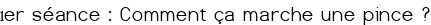 1<sup class="typo_exposants">er</sup> séance : Comment ça marche une pince ?